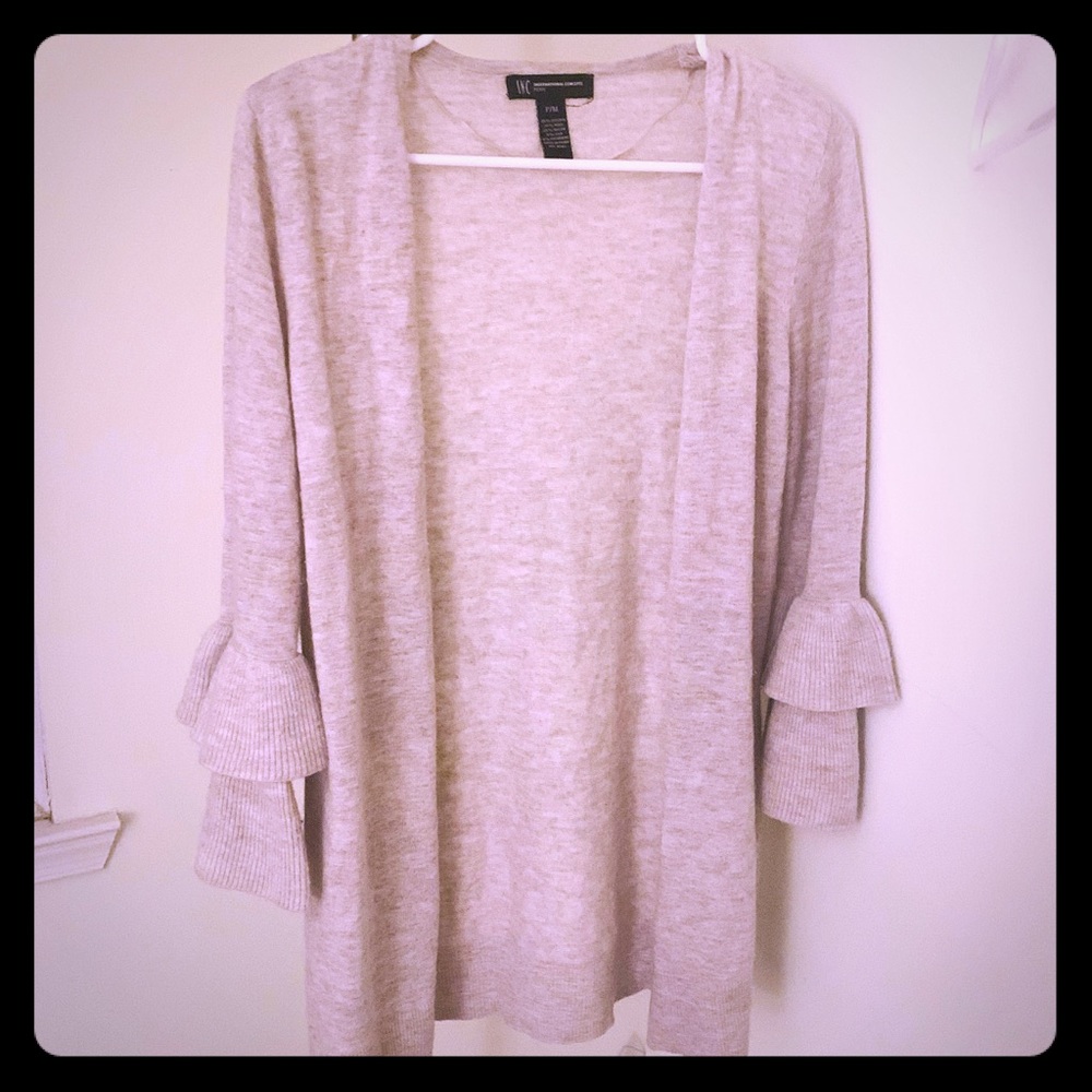 INC adorable cardigan sz M stylish sleeves, beige